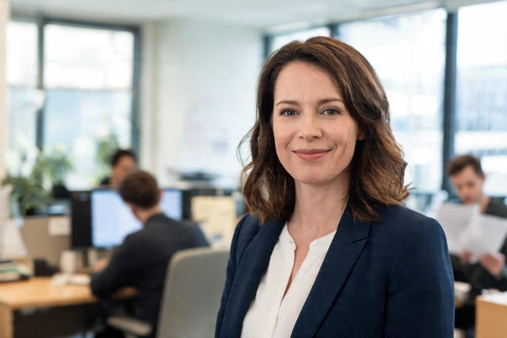 HR manager in a modern UK office