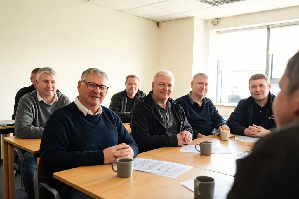 Drivers taking part in a licensing briefing session